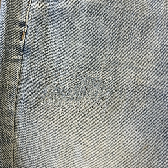 MARC CAIN SPORTS WOMEN MID RISE FADED BLUE RHINESTONED EMBELLISHED JEANS SKINNY - Picture 7 of 9
